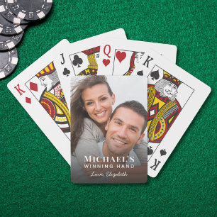 Jeu De Cartes Photo de la main gagnante romantique cartes à joue