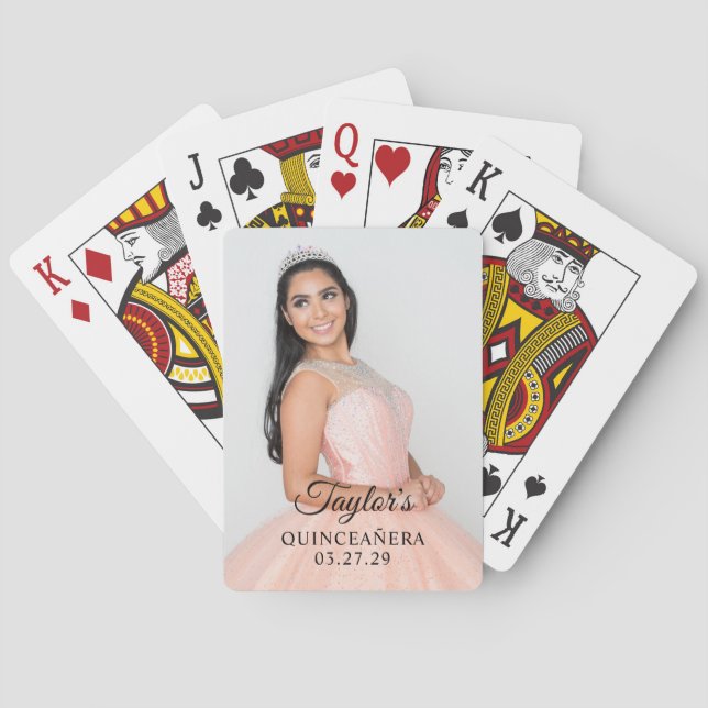 Jeu De Cartes Photo de la robe Quinceanera (dos)