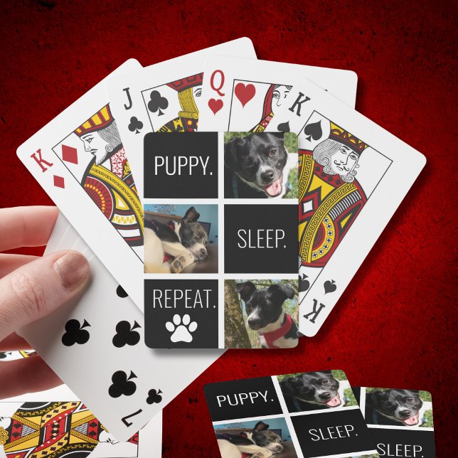 Jeu De Cartes Photo de marionnette géométrique Noir et blanc Lov (Photos of your dog on playing cards makes game night even more fun! Also great for stocking stuffers)