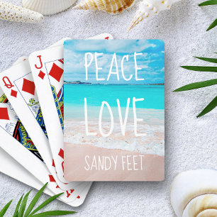 Jeu De Cartes Photo de plage tropicale hawaïenne Paix Amour Pied