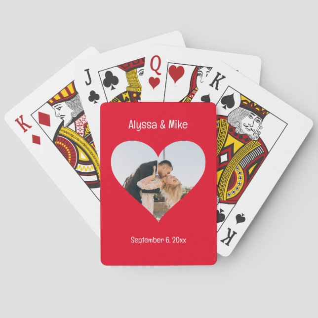 Jeu De Cartes Photo du coeur rouge dans le coeur (dos)
