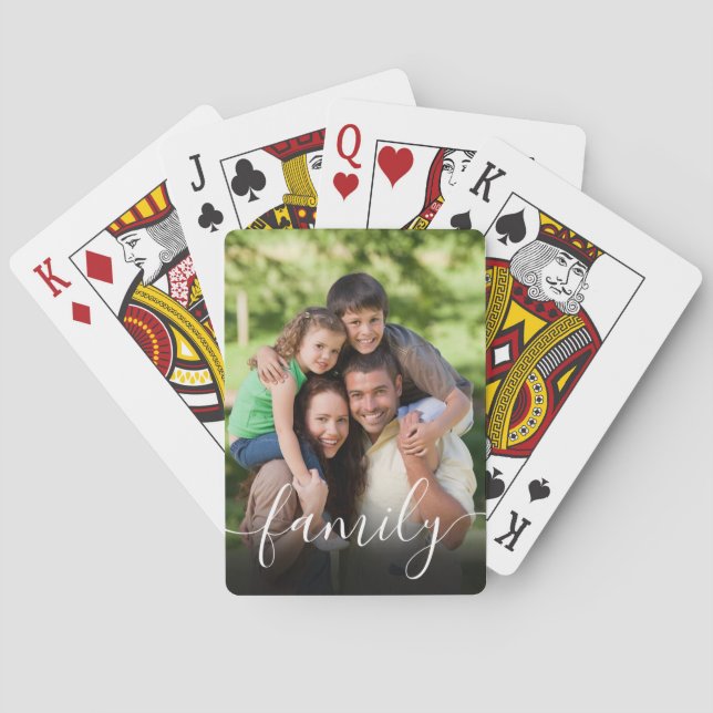 Jeu De Cartes Photo Elegant Modern Script Family (dos)
