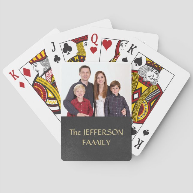Jeu De Cartes Photo Famille Noir Texogramme (dos)