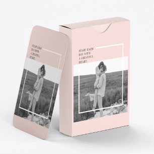 Jeu De Cartes Photo moderne Pastel Pink Famille Beau Cadeau