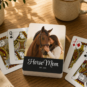 Jeu De Cartes Photo noir de script établi de maman de cheval