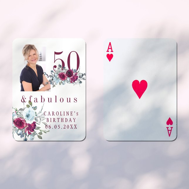 Jeu De Cartes Photo personnalisée 50 et fabuleux cadeau d'annive (Créateur téléchargé)