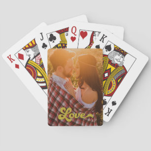 Jeu De Cartes Photo personnalisée avec Gold Love