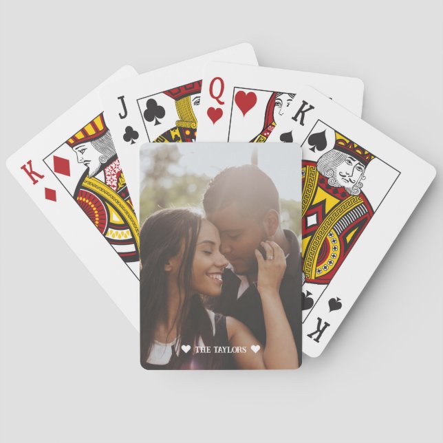 Jeu De Cartes Photo personnalisée Couple amour Coeur (dos)