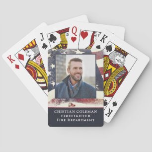 Jeu De Cartes Photo personnalisée de l'Américain Flag Fire Fight