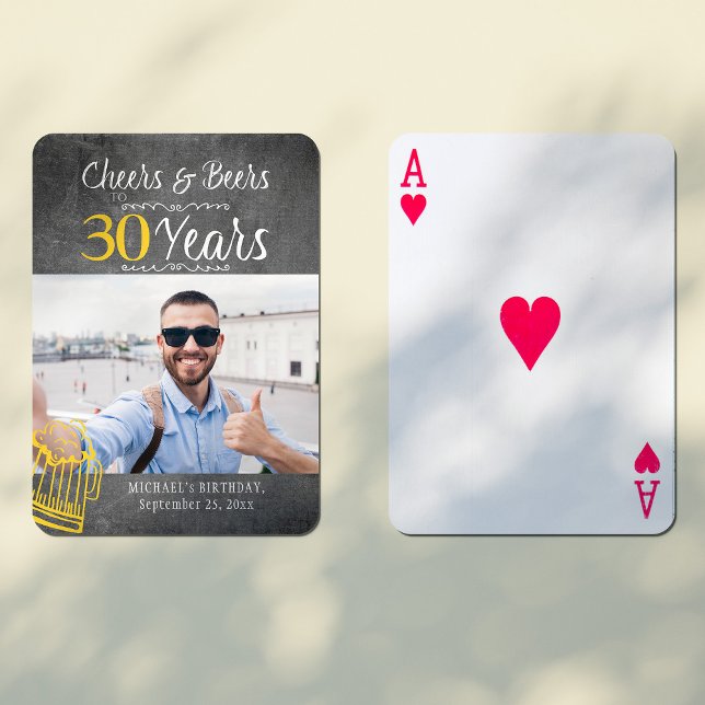 Jeu De Cartes Photo personnalisée Fête et bières 30e anniversair (Créateur téléchargé)