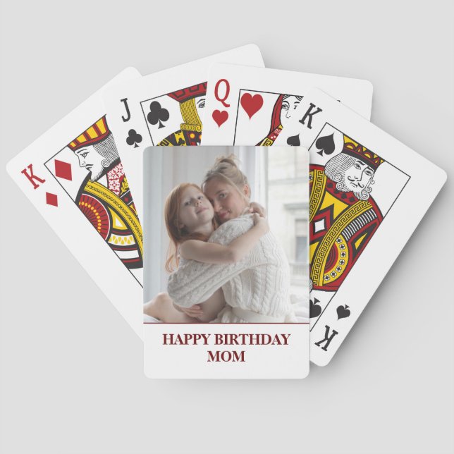 Jeu De Cartes Photo personnalisée Maman Anniversaire Jouer aux c (dos)