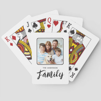 Jeu De Cartes Photo Personnalisée Moderne Blanc Classique Jouer 