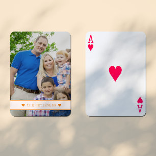 Jeu De Cartes Photo personnalisée nom de famille personnalisé mo