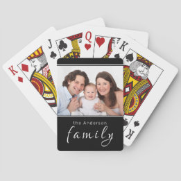 Jeu De Cartes Photo personnalisée Nom personnalisé Black Playing