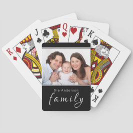 Jeu De Cartes Photo personnalisée Nom personnalisé Black Playing