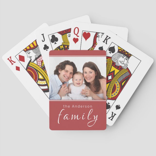 Jeu De Cartes Photo personnalisée Nom personnalisé Cartes de lec (dos)