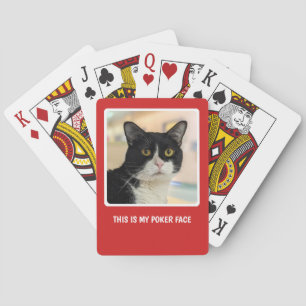 Jeu De Cartes Photo personnelle Texte personnalisé Cadre rouge e