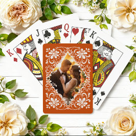 Jeu De Cartes Photo romantique Brûlé Orange Cartes de Jeu