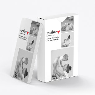 Jeu De Cartes Photo & Texte Moderne Coeur Rouge Mère Cadeau