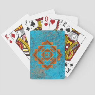 Jeu De Cartes Pics Turquoise géométrique du sud-ouest