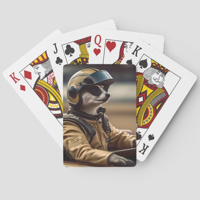 Jeu De Cartes Pilote de voiture de course professionnelle Meerka (dos)