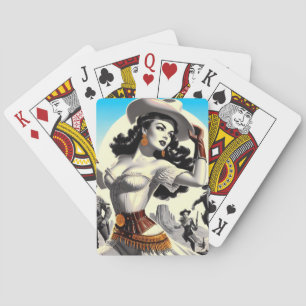 Jeu De Cartes Pin-up Ouest rétro