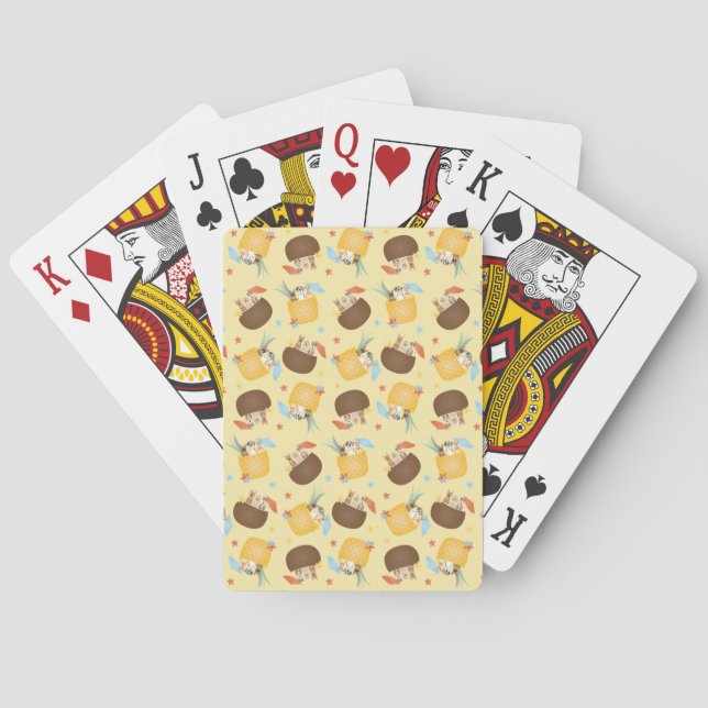Jeu De Cartes Pina Colada Pineappy Chiens de noix de coco Motif (dos)