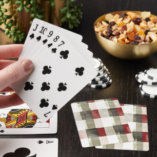 Jeu De Cartes Pine Vert ivoire Rouge rayures