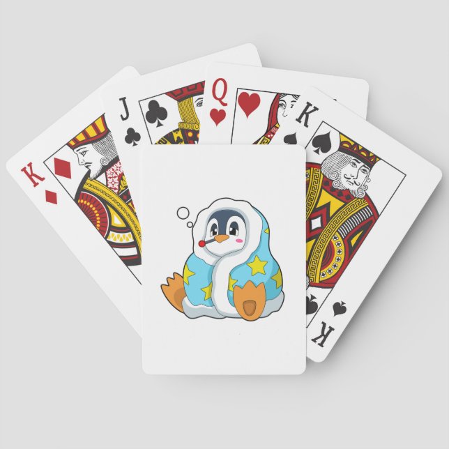 Jeu De Cartes Pingouin avec thermomètre clinique (dos)