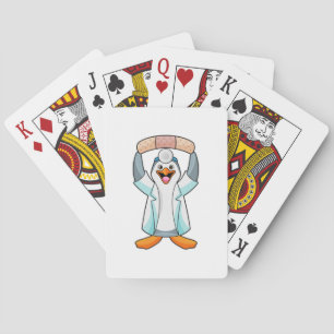 Jeu De Cartes Pingouin comme docteur avec plâtre