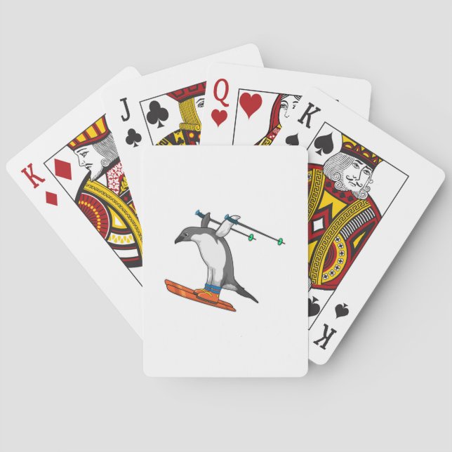 Jeu De Cartes Pingouin comme Saut à ski avec Ski (dos)
