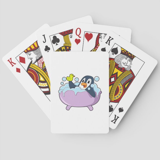 Jeu De Cartes Pingouin dans la baignoire avec canard (dos)
