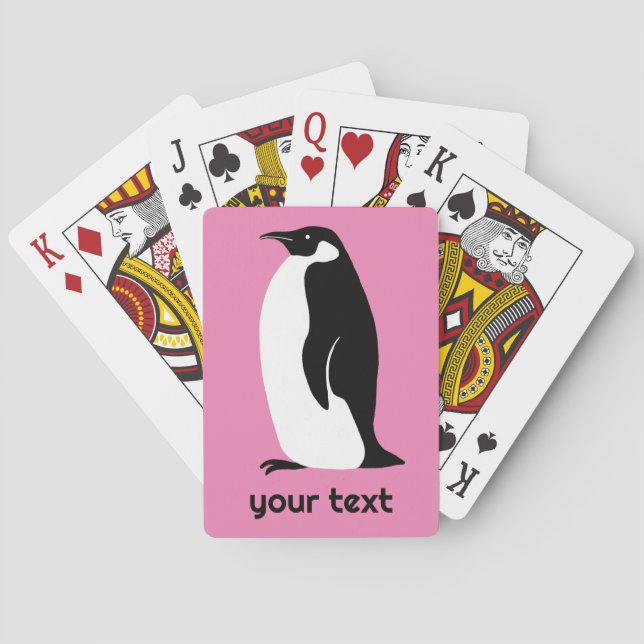 Jeu De Cartes Pingouin rose noir blanc CUSTOM animal mou (dos)