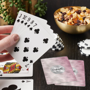 Jeu De Cartes Pink Blush Silver Stripes Monogramme