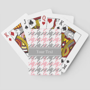 Jeu De Cartes Pink White Dk Gray Houndstooth Nom Monogram