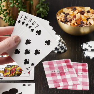 Jeu De Cartes Pink White Plaid Stripes Anniversaire