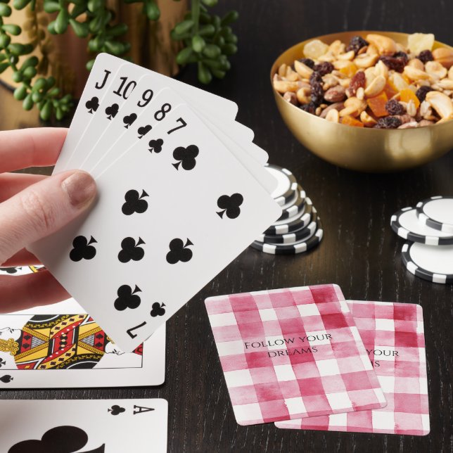 Jeu De Cartes Pink White Plaid Stripes Anniversaire (In Situ)