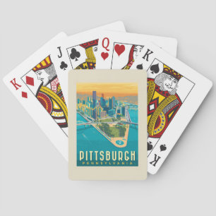 Jeu De Cartes Pittsburgh, PA Vue oeil d'oiseau