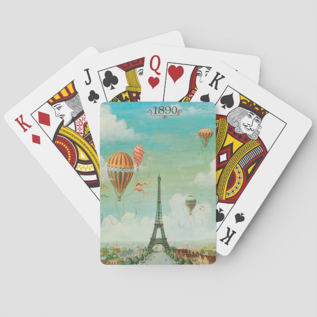Jeu De Cartes PixDezines ballons vintages/eiffel/paris (dos)