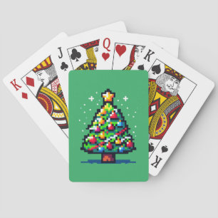 Jeu De Cartes Pixel sapin de Noël - Fête Rétro