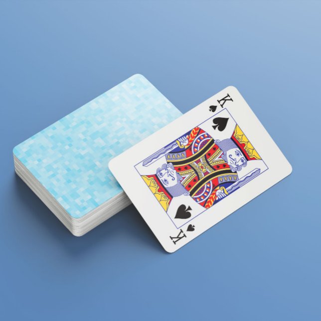 Jeu De Cartes Pixellisation Mosaïque Bleue (Créateur téléchargé)