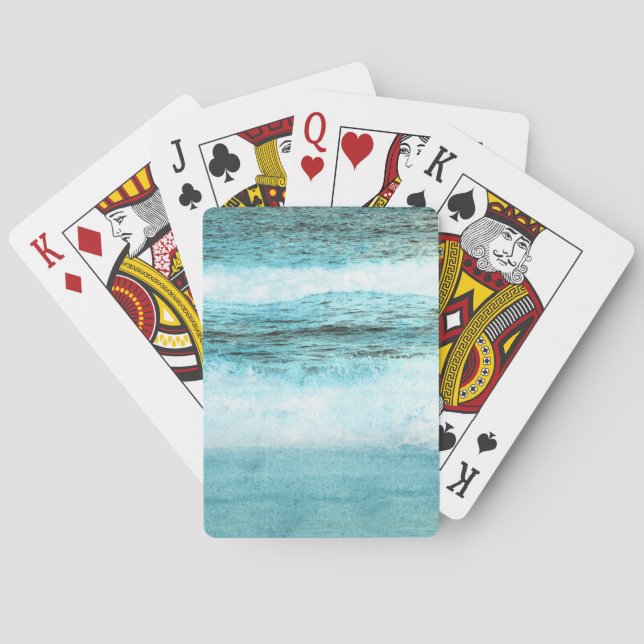 Jeu De Cartes Plage Blue Ocean Waves (dos)