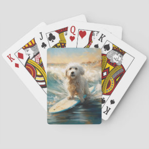 Jeu De Cartes Plage de Coton De Tulear Peinture de surf