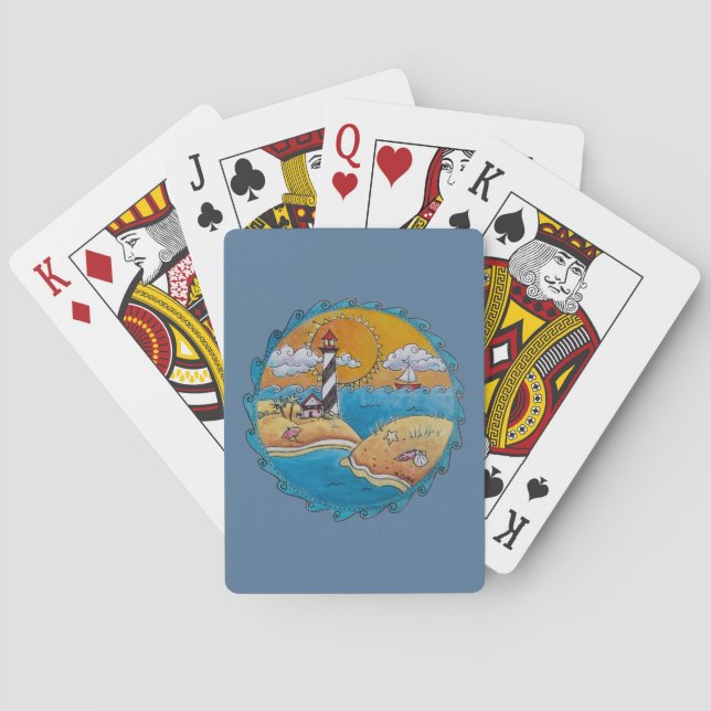 Jeu De Cartes Plage d'été amusant soleil bord de mer côte (dos)