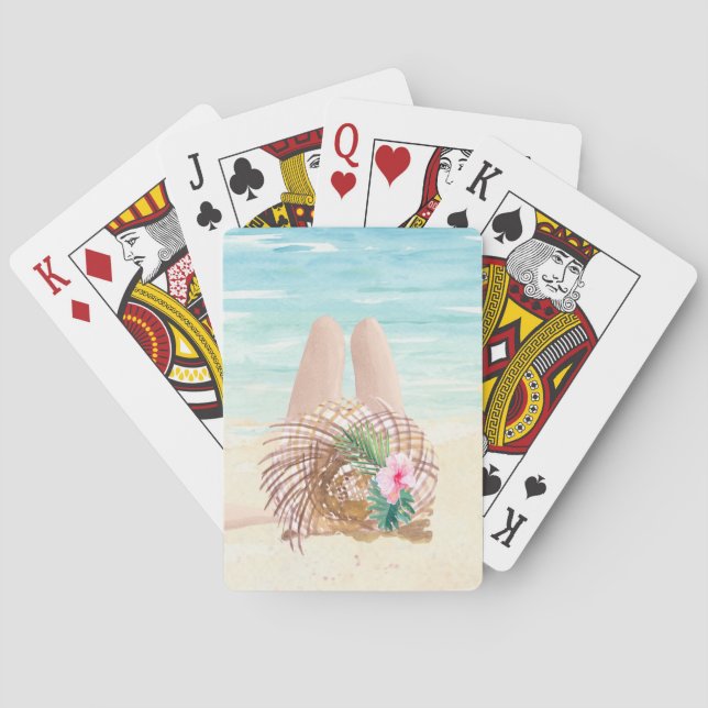 Jeu De Cartes Plage Jouer des cartes avec beauté bain (dos)