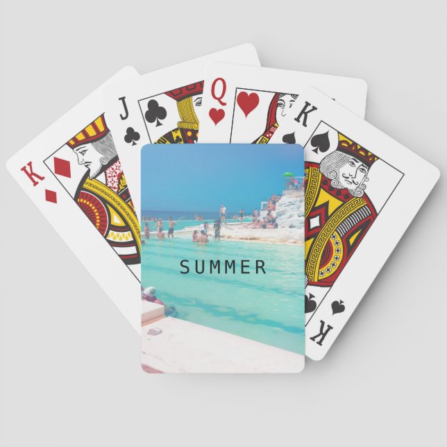 Jeu De Cartes Plage Ocean Pool Blue Aqua Personal (dos)