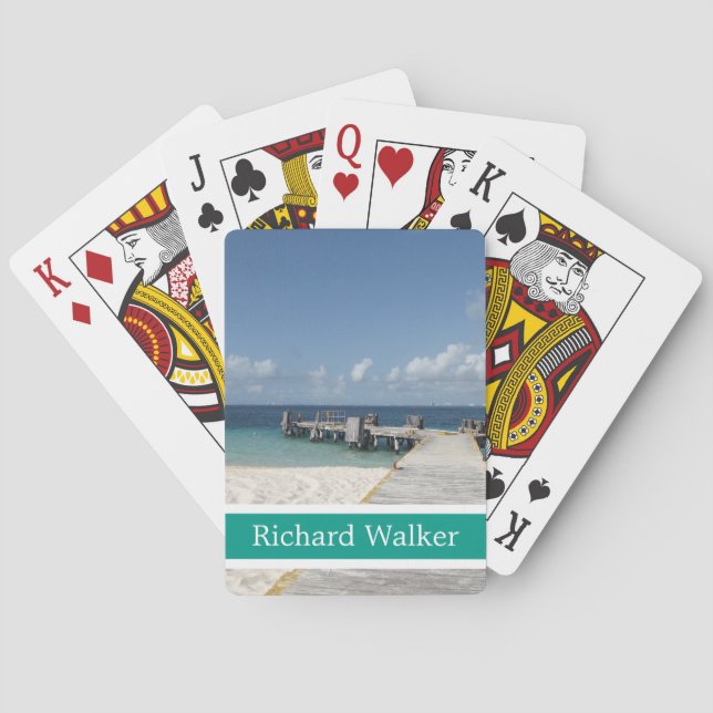 Jeu De Cartes Plage tropicale personnalisée (dos)