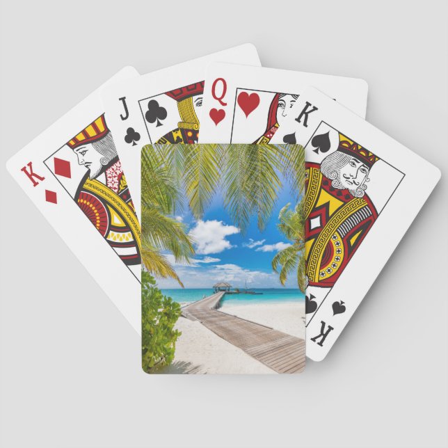 Jeu De Cartes Plages tropicales | Jetty en bois des Maldives (dos)