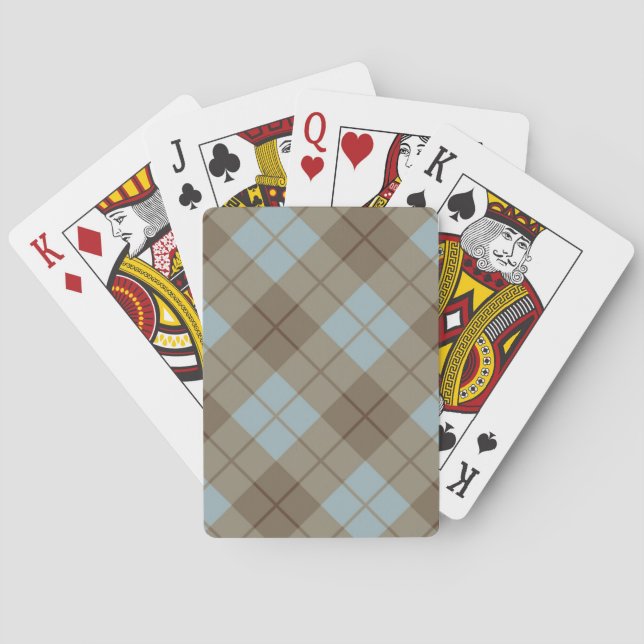 Jeu De Cartes Plaid polarisé dans le bleu et le brun (dos)