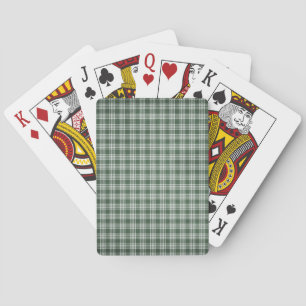 Jeu De Cartes Plaid vert-foncé et blanc